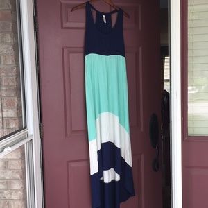 Navy High Low Maxi